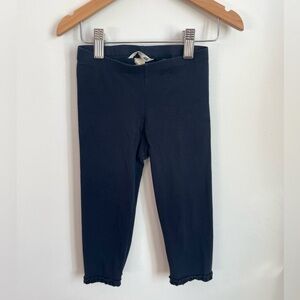 4/$20💥Organic Ruffle Trim Capri Cropped Leggings, Classic Navy, Like New, H&M